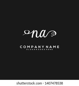 NA Initial handwriting logo vector