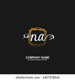 NA Initial handwriting logo vector