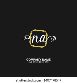 NA Initial handwriting logo vector