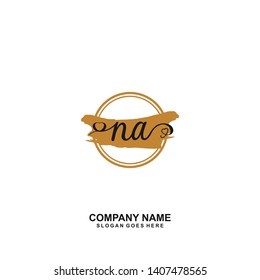 NA Initial handwriting logo vector