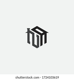 na initial home. Logo vector line