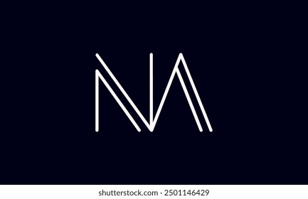 NA initial letter logo design. NA logo design vector in black background.