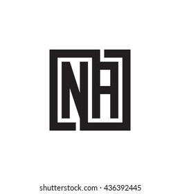 NA initial letters looping linked square monogram logo