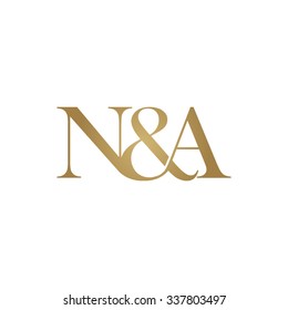 N&A Initial logo. Ampersand monogram golden logo