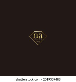 NA Logo inicial diamante ilustración de boda de lujo