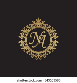 NA initial luxury ornament monogram logo