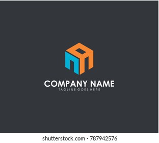 NA initial modern hexagon symbol icon letter logo brand company design vector EPS 10