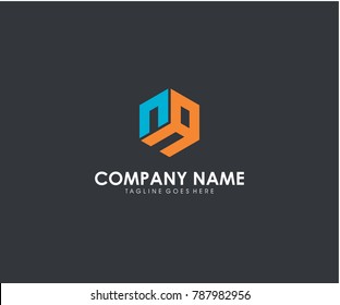 NA initial modern hexagon symbol icon letter logo brand company vector