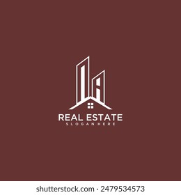 NA initial monogram building and roof logo for real estate