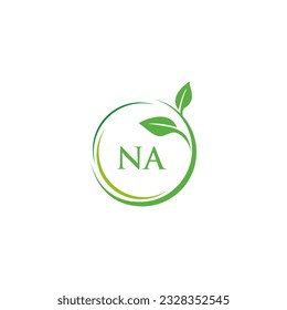 NA initial monogram letter for nature logo with leaf image design