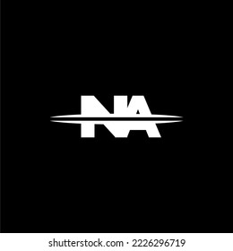 NA initial monogram logo for gaming with Gemoteric line shape style design on isolated background