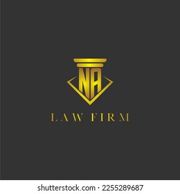 NA initial monogram logo for lawfirm with creative polygon design