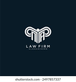 NA initial monogram logo lawfirm with pillar design