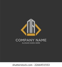 NA initial monogram logo for real estate with building style