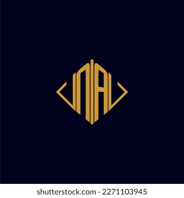 NA initial monogram square logo design ideas