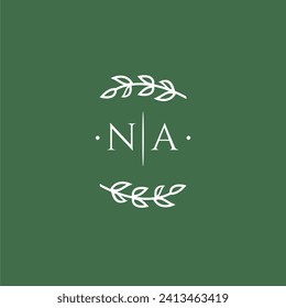 NA initial monogram wedding with creative design