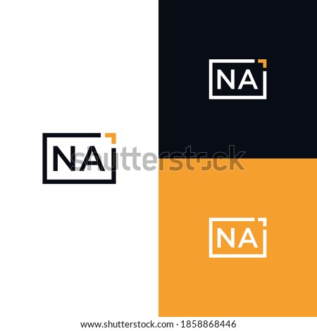 na initial square logo design. square frame logo vector.	
