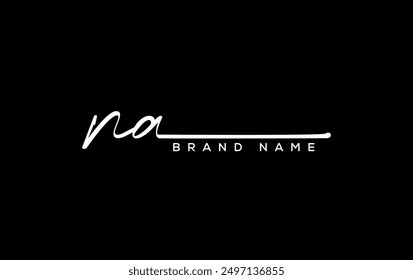 NA letter beauty handwriting vector logo. 