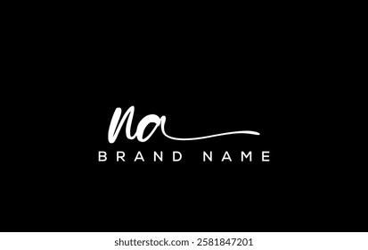 NA letter beauty handwriting vector logo. 