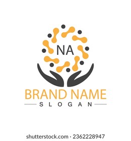 NA letter circle logo design for brand