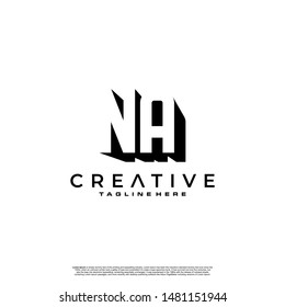 NA Letter Initial Logo Design in shadow shape design concept