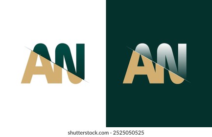 AN or NA Letter Logo Design with a Creative Cut Creative logo design