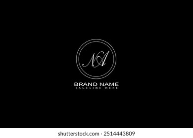 NA Letter Logo Design. Initial letters NA logo icon. Abstract letter NA N A minimal logo design template. N A Letter Design Vector with black Colors. NA logo,