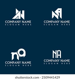 NA letter logo design set