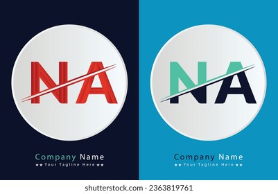 NA Letter logo design vector template.