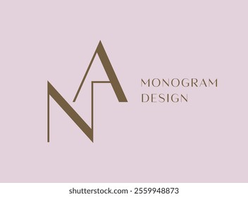 AN or NA letter logo icon design. Classic style luxury initials monogram.