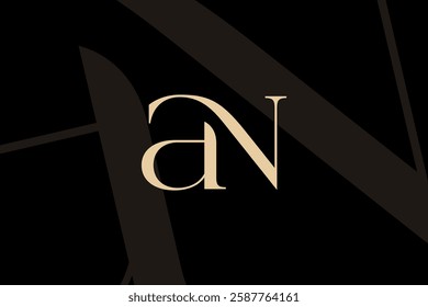 AN or NA letter logo icon design. Classic style luxury initials monogram.