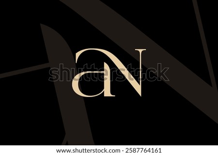 AN or NA letter logo icon design. Classic style luxury initials monogram.