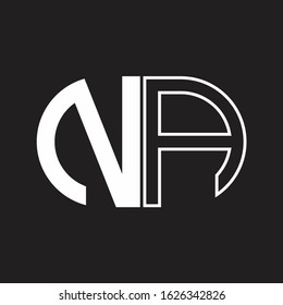NA Letter logo monogram with oval shape negative space design template