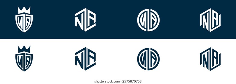 NA AN letter logo set design