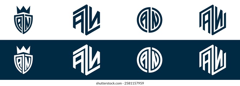 AN NA letter logo set design