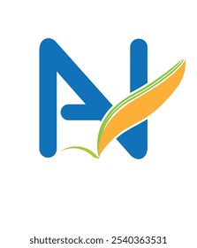 na letter vector logo design 