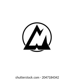 na letter vector logo initial. mountain vector logo initial