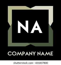 NA letters business logo creative  icon design template elements in abstract background logo, design identity in square with four colors, modern alphabet letters