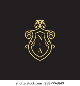 NA line vintage initial logo in high quality professional design that will print well across any print media