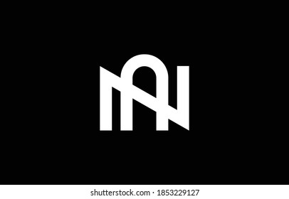 AN NA logo design concept with background. Initial based creative minimal monogram icon letter. Modern luxury alphabet vector design