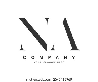 NA logo design. Initial letter n and a serif font style. Creative classic company name typography. Trendy logotype or identity. Vector illustration.