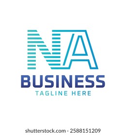 NA Logo Design. Sleek Modern Letter NA Logo for Business