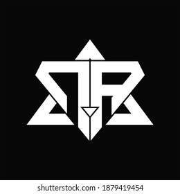 NA Logo monogram isolated with triangle shape design template on black background