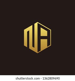 NA Logo Monogram with Negative space gold colors