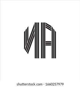NA Logo monogram outline style linked isolated on white background