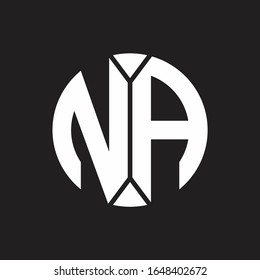 NA Logo monogram with piece circle ribbon style