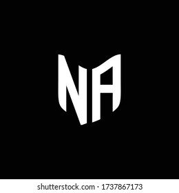 na logo monogram with shield shape design template