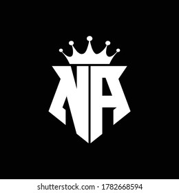 na logo monogram shield shape with crown design template