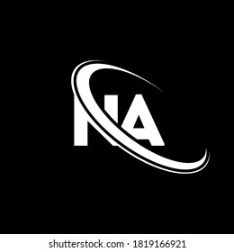 NA logo. N A design. White NA letter. NA/N A letter logo design. Initial letter NA linked circle uppercase monogram logo.	
