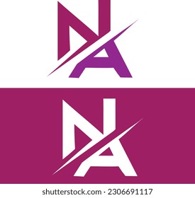 NA logo with in vector file.  NA icon design. NA initial alphabet logo design. Pink purple logo design. NA in vector file.